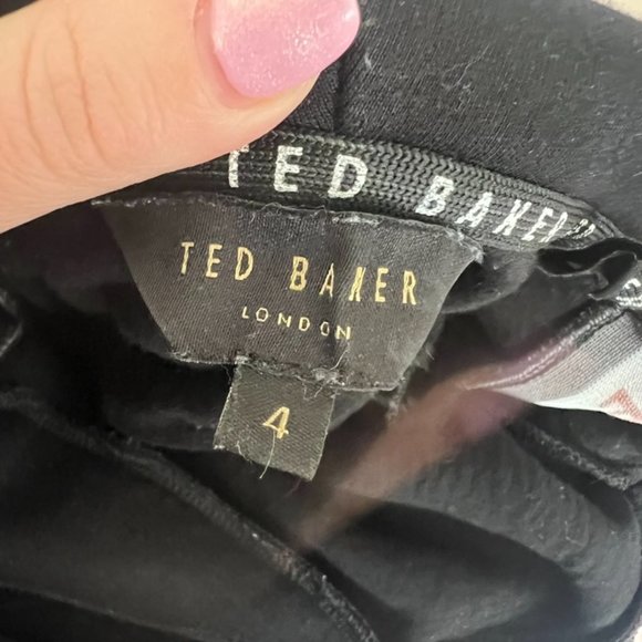 Ted Baker Yinzie black pink hooded sweatshirt size 4 like new condition! - Picture 8 of 10
